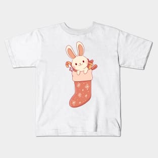 christmas stocking bunny Kids T-Shirt